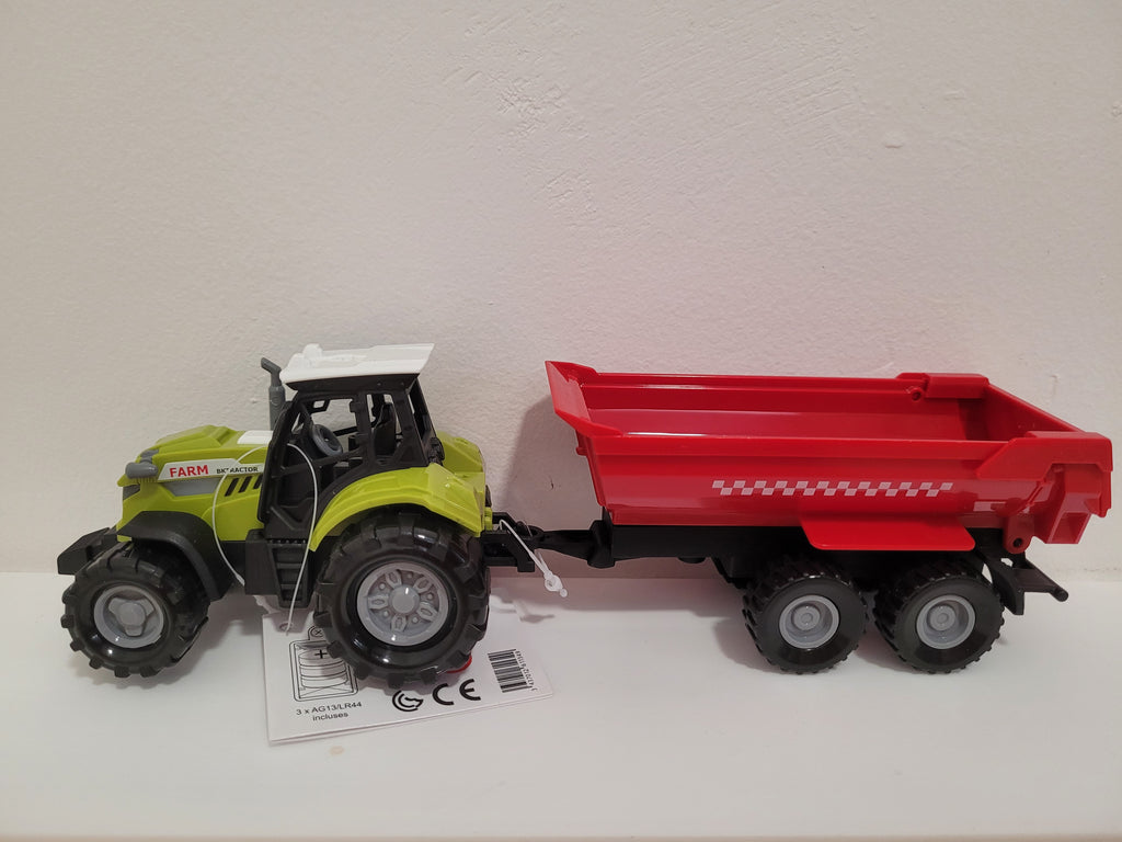 Tracteur et remorque - Rouge