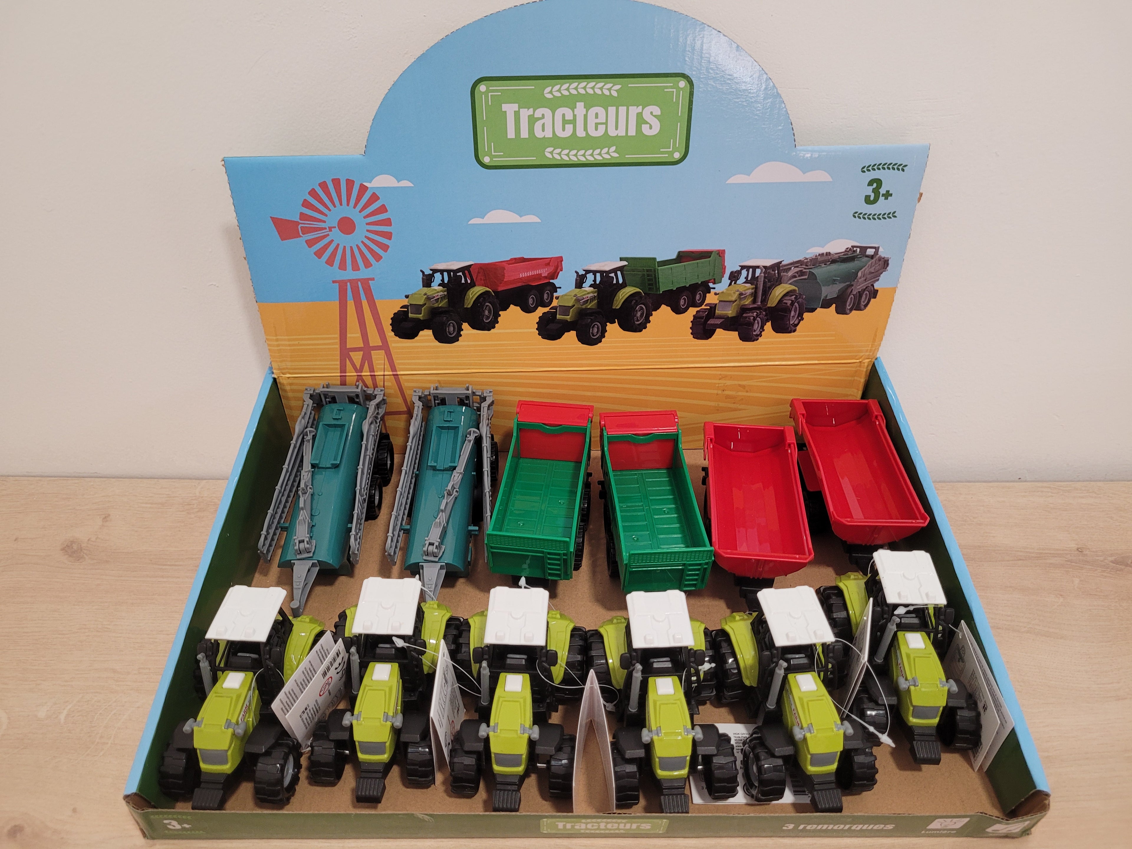 Tracteur et remorque - Vert