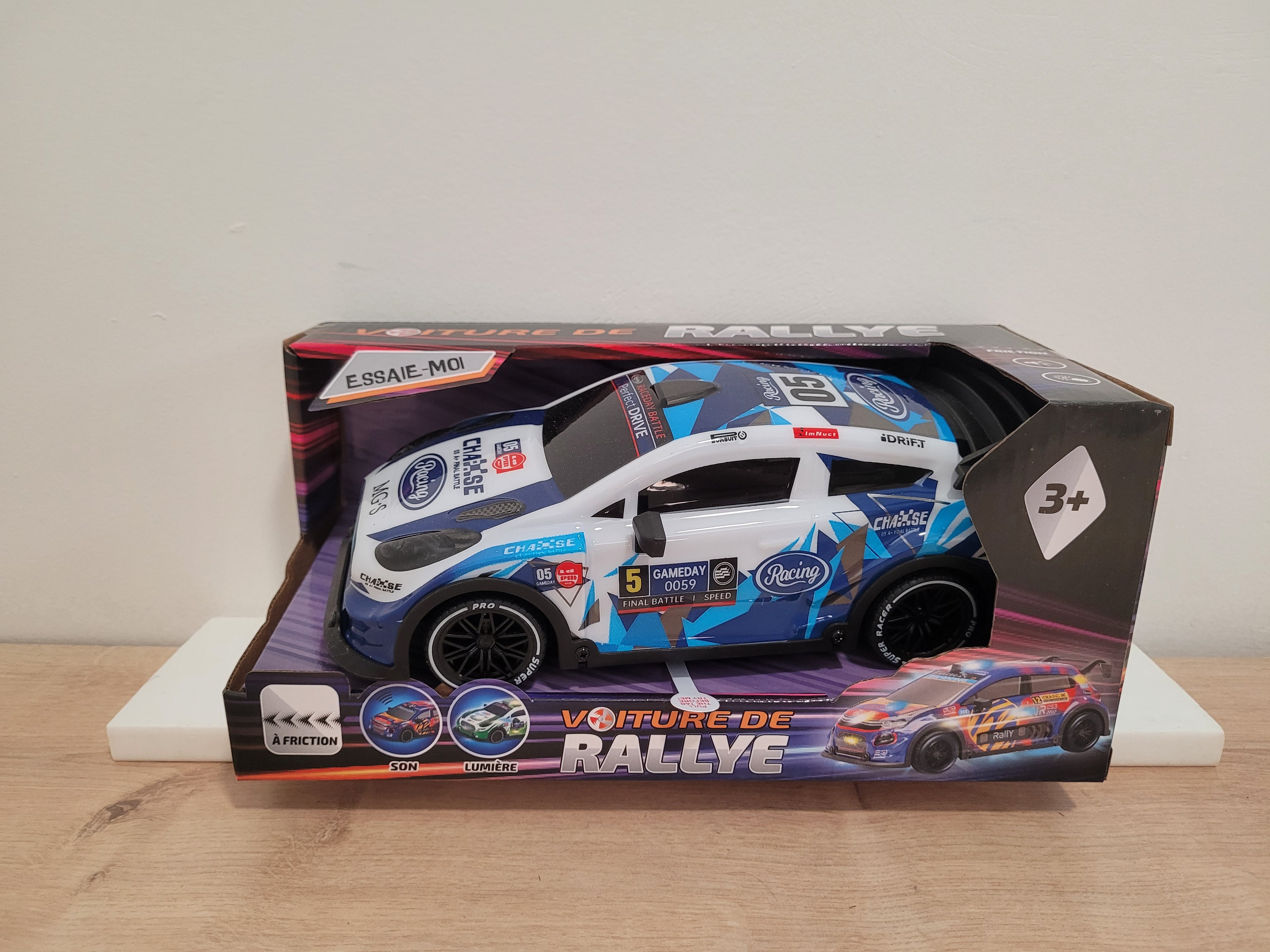 Voiture Racing son et lumière - Bleu