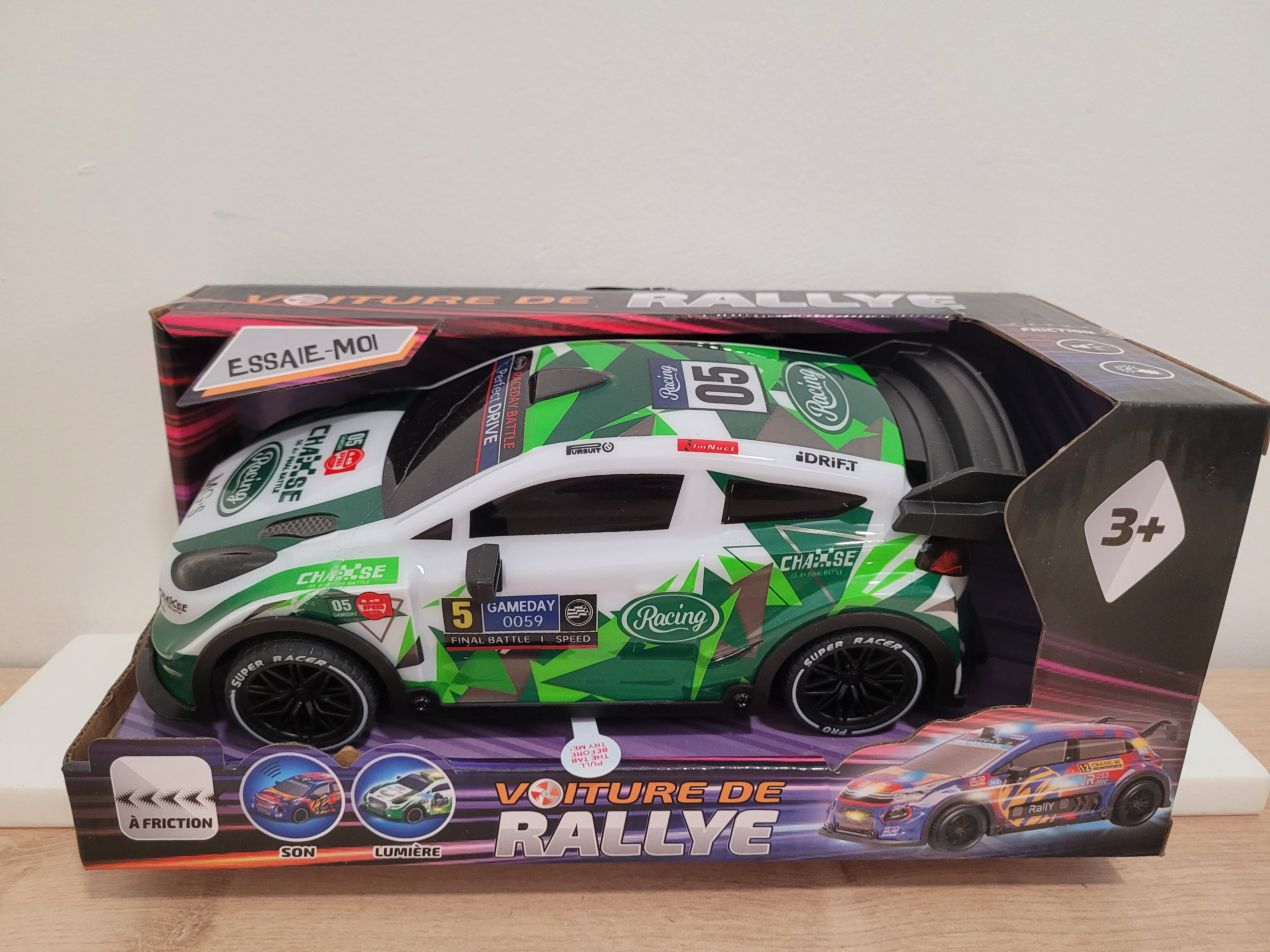 Voiture Racing son et lumière - Vert