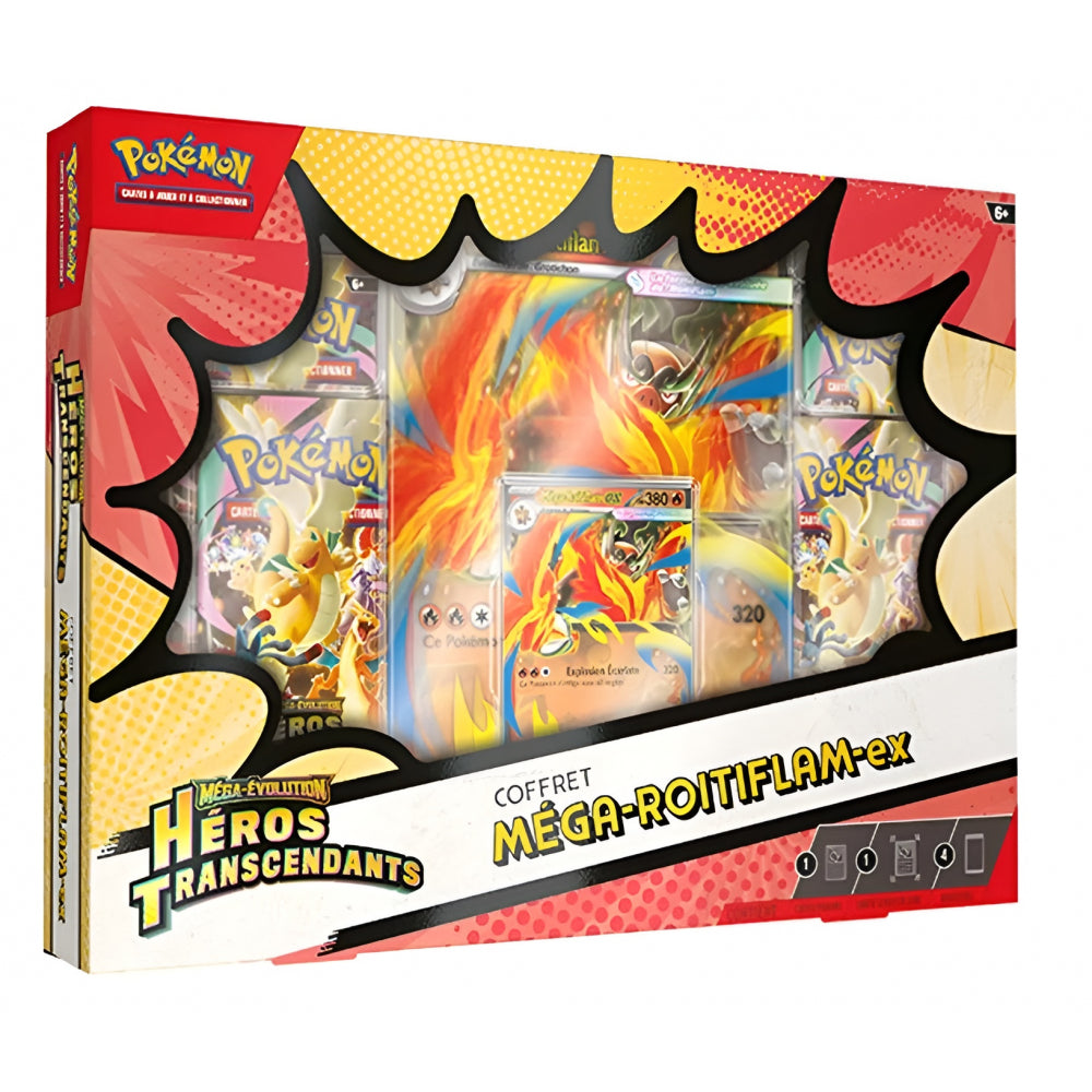 Coffret Pokémon Héros transcendants Méga-Evolution Méga-Roitiflam-ex