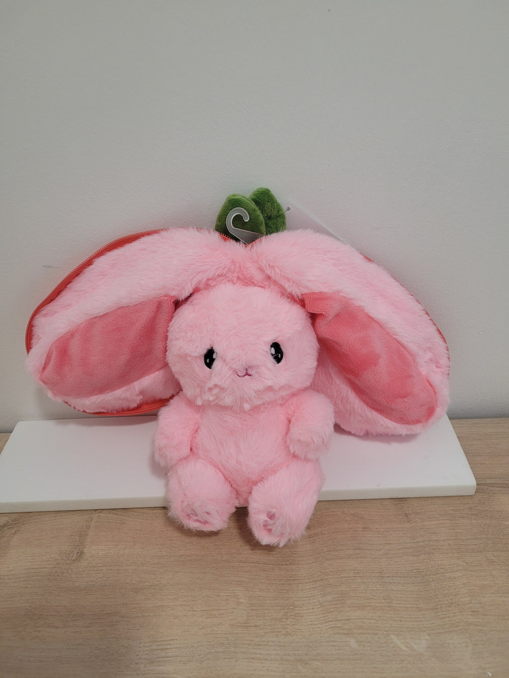 Peluche Lapin Reversible - Fraise