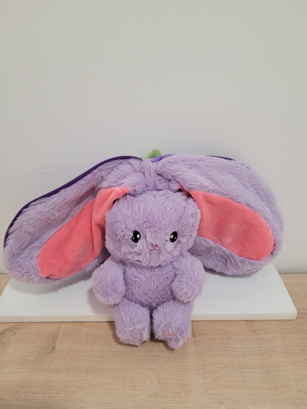 Peluche Lapin Reversible - Aubergine