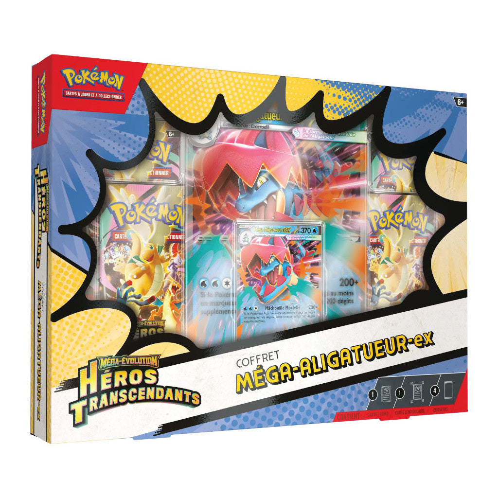 Coffret Pokémon Héros transcendants Méga-Evolution Méga-aligatueur-ex