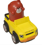 Voiture Pousse-Roule animaux JAUNE