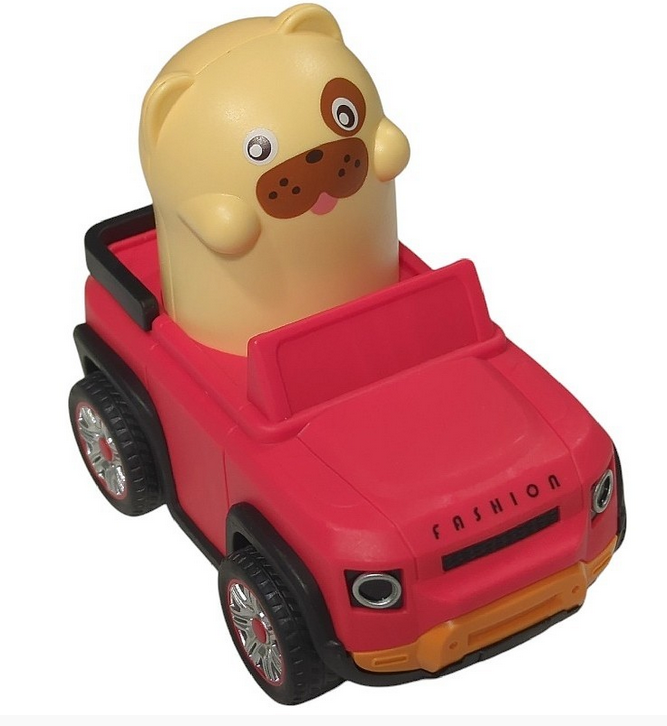 Voiture Pousse-Roule animaux ROUGE