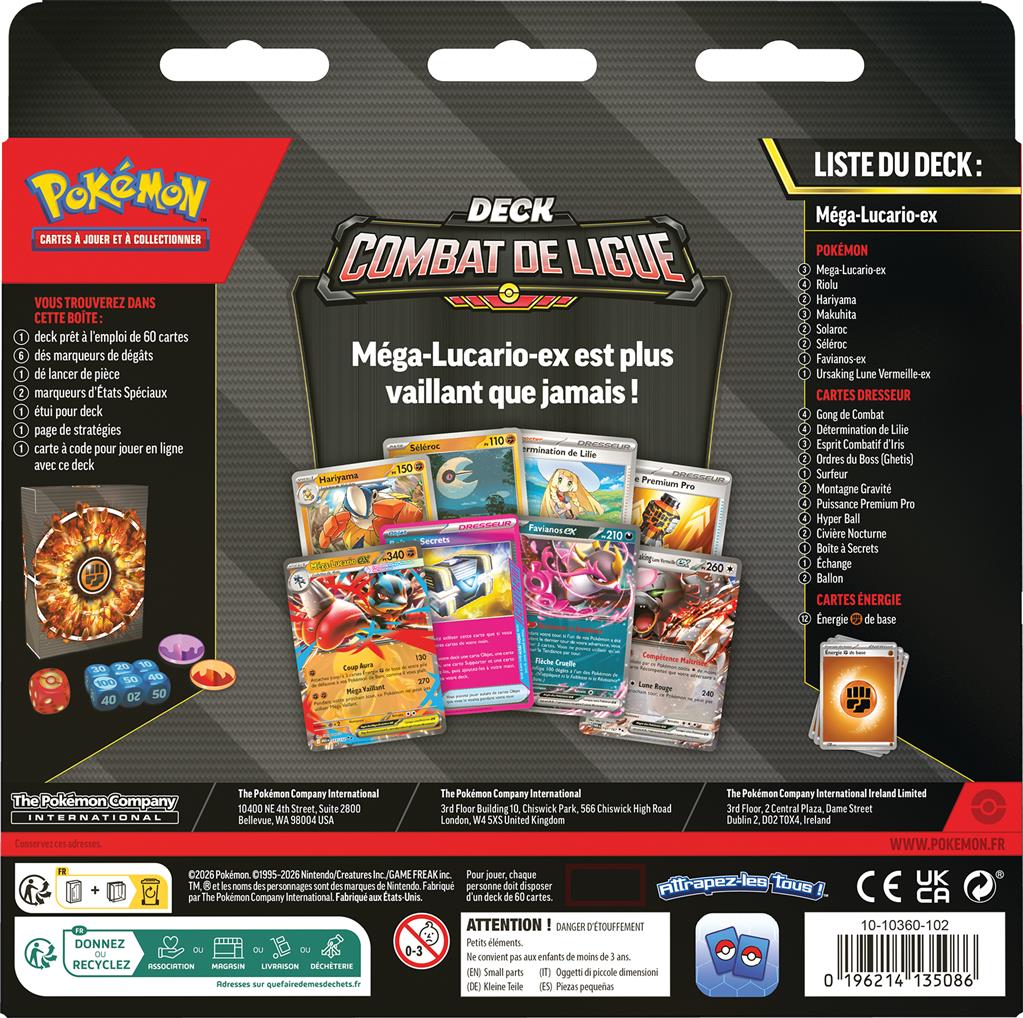 Deck combat de ligue Pokémon - Méga-Lucario Ex