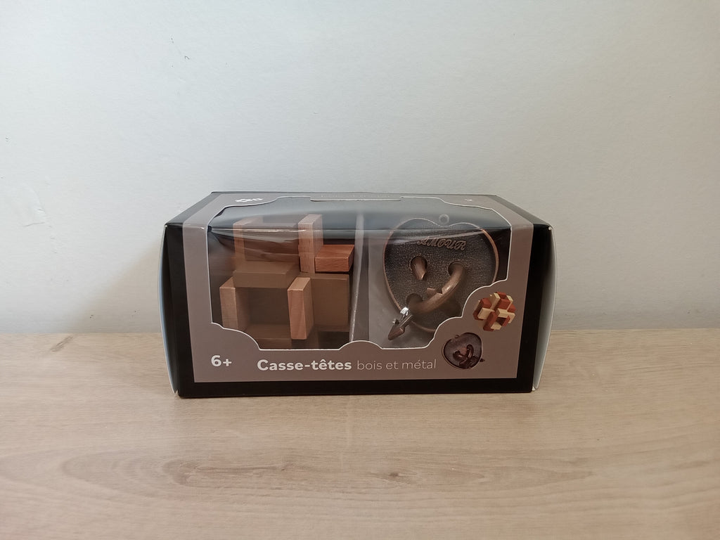 Casse-tête bois et métal - Gris